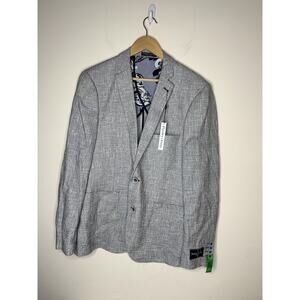 Paisley & Gray Mens 44R Sport Coat Blazer 2 Button Slim Fit Tweed Blue Gray NEW